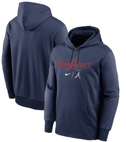 Men's Atlanta Braves 2021 Navy World Series Collection Dugout Pullover Hoodie